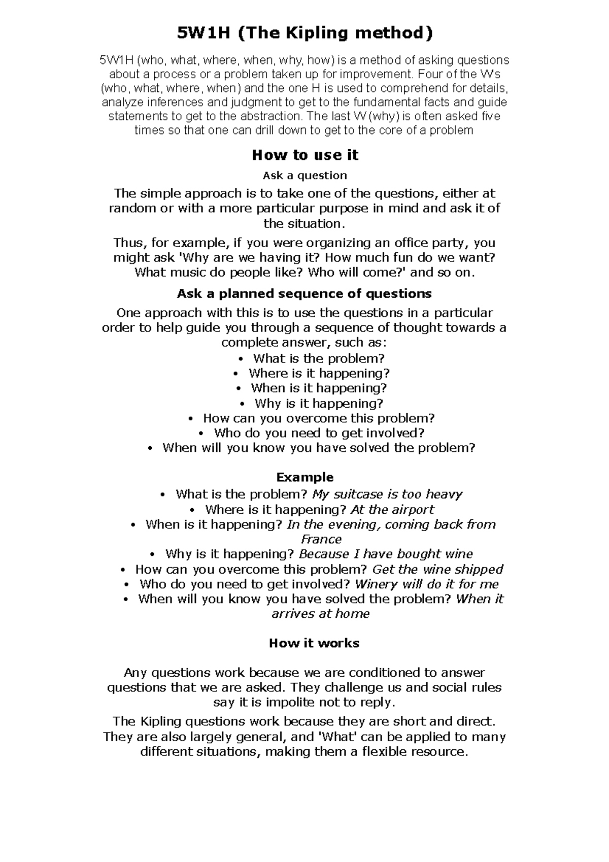 5W1H Method: Understanding the Kipling Technique for Problem Solving ...