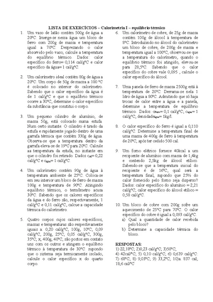 Lista de Exercícios sobre Misturas e Diagramas de Fases - Química ...