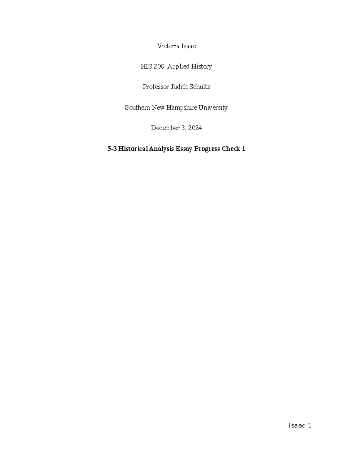 5-3 Historical Analysis Essay Progress Check 1 - HIS200 - Studocu