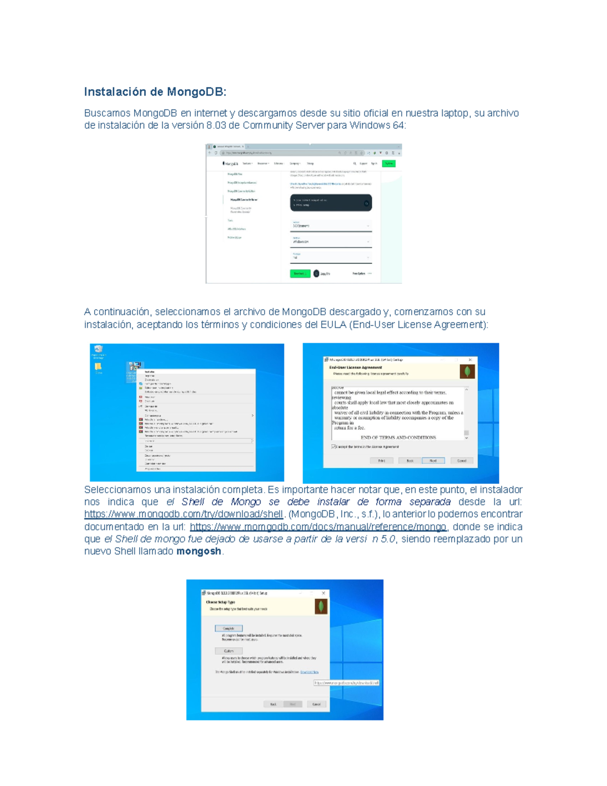 Instalación de MongoDB 8.0.3 y nuevo Shell mongosh en Windows - Studocu