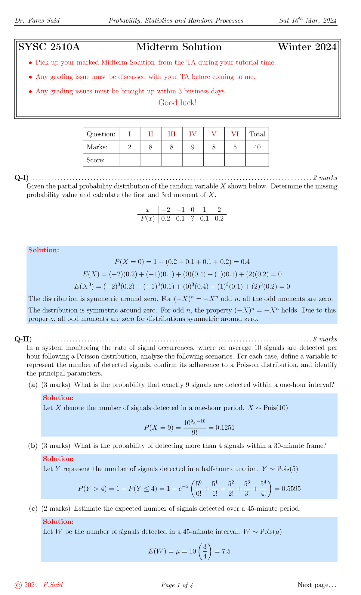 SYSC2510A Midterm Solutions - Winter 2024 Exam Guide - Studocu