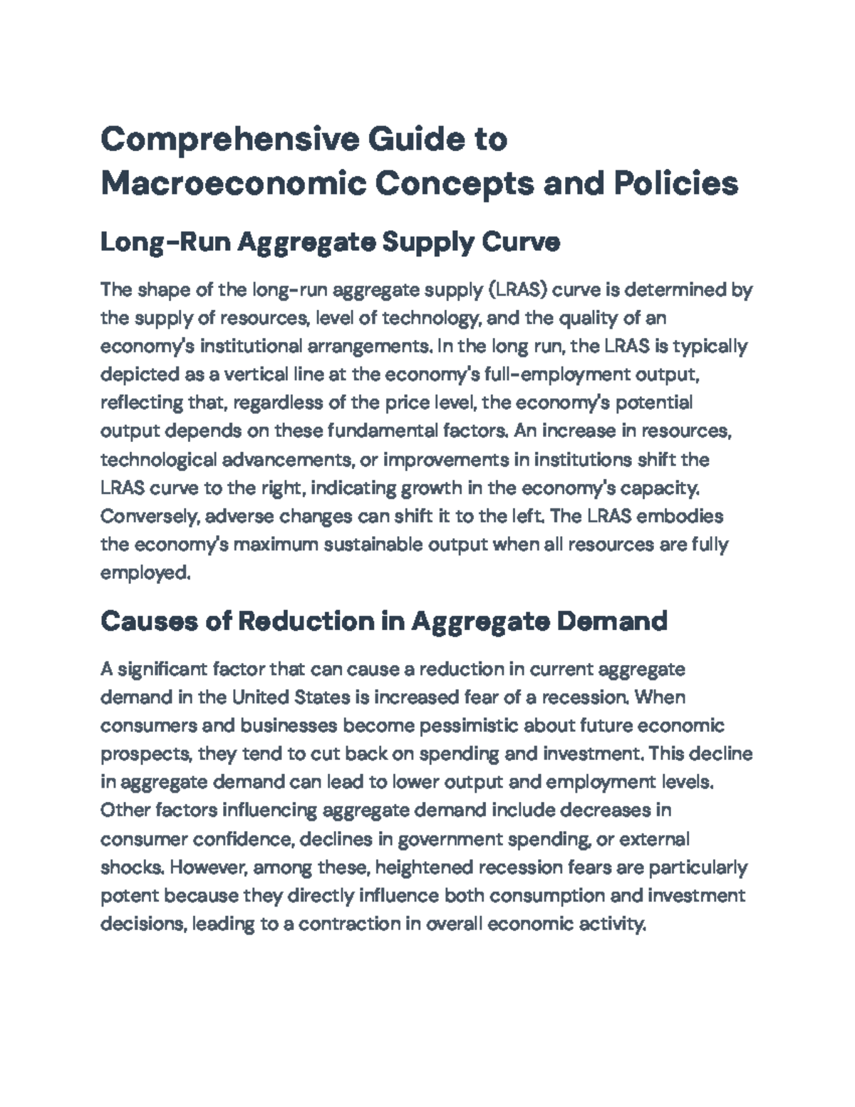 Comprehensive Analysis of Fiscal Policy and Economic Principles (ECO ...