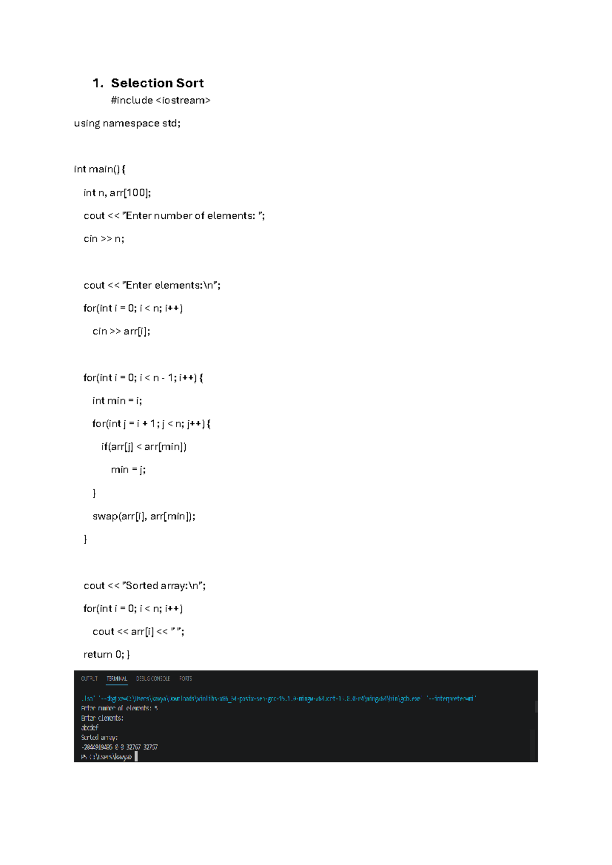 PPST Expt 3 - Selection Sort, Linear Search, and More - Studocu