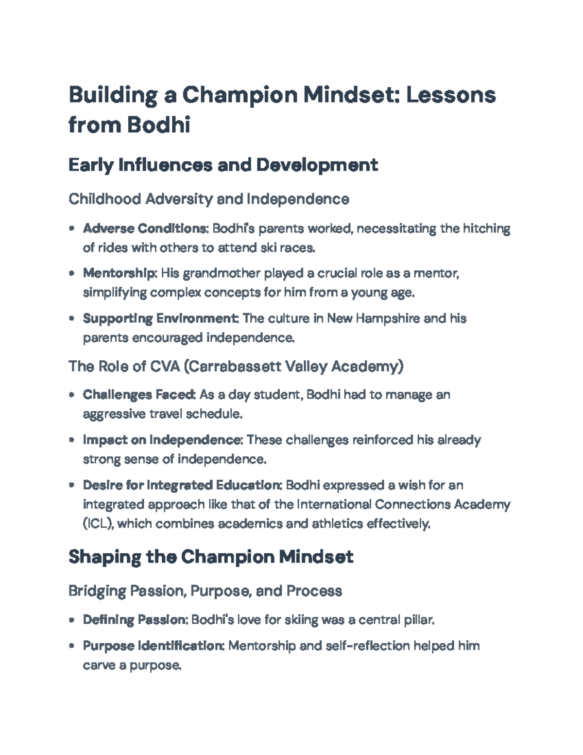 Building a Champion Mindset: Integration of Passion and Process in ...