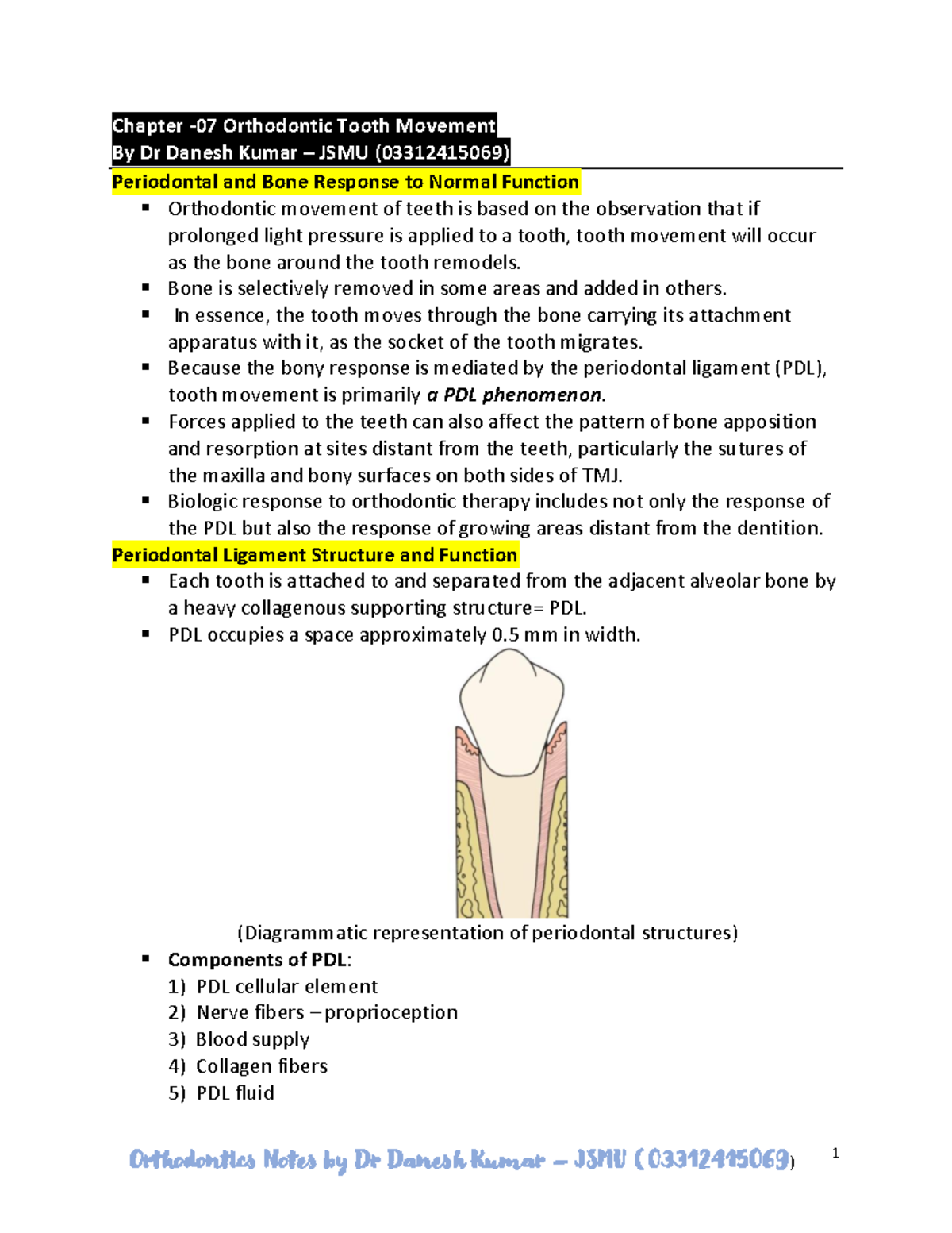 Chapt 7 Orthodontics - best notes - Chapter -07 Orthodontic Tooth ...