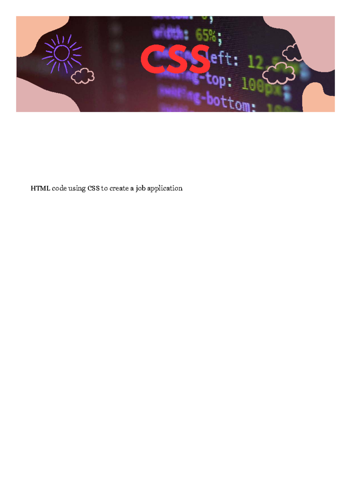 CSS - Notes on Job Application & Circle Design Techniques - Studocu