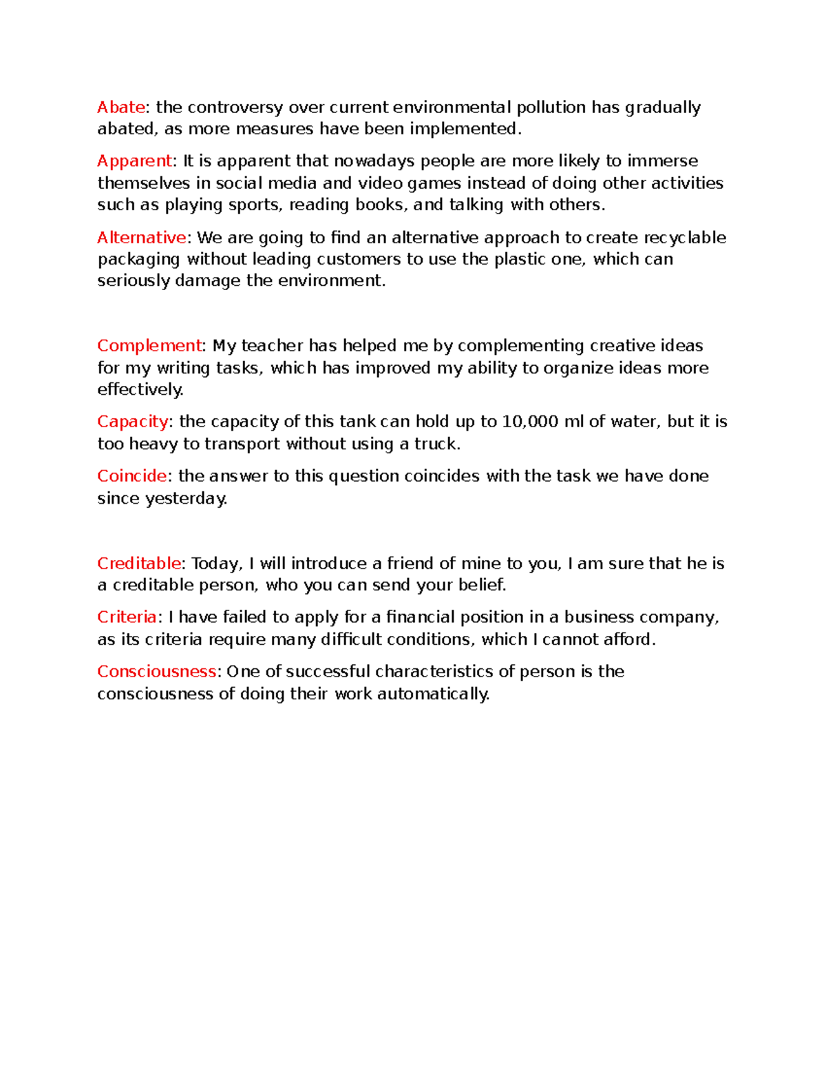 Creating Sentences: Environmental & Social Issues - ENG101 - Studocu