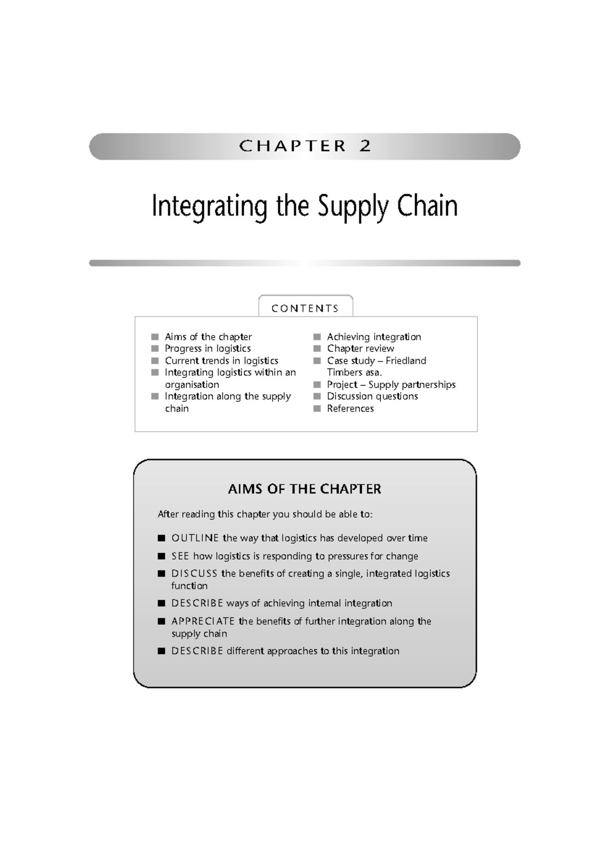 C2 - Chapter 2: Integrating the Supply Chain and Logistics Trends - Studocu