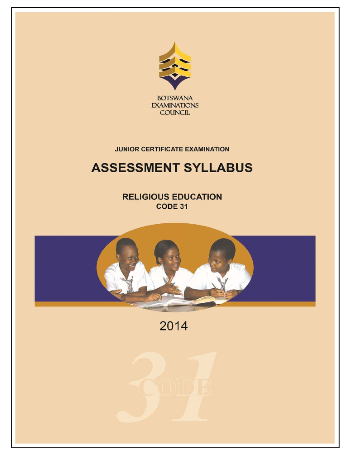 JCE Religious Education Assessment Syllabus 2013 Overview - Studocu