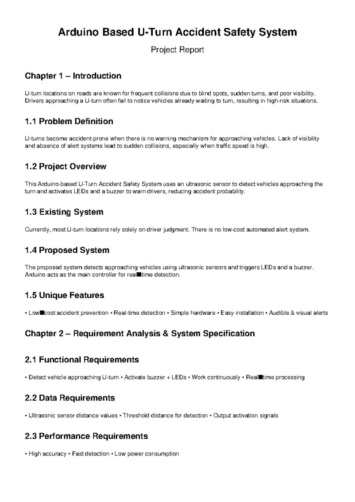 Arduino Based Accident Safety System Project Report: Chapter 1 Intro ...
