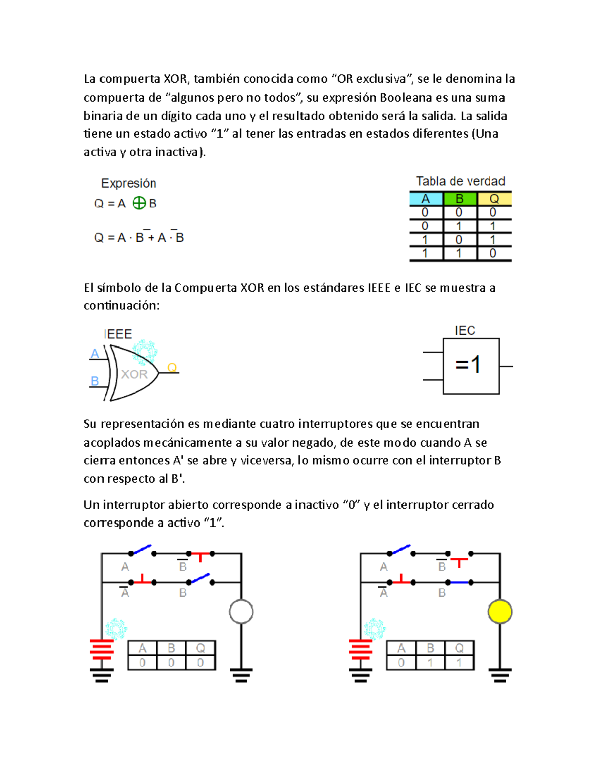 EXOR - Apuntes de Laboratorio sobre Compuertas XOR y Circuitos ...