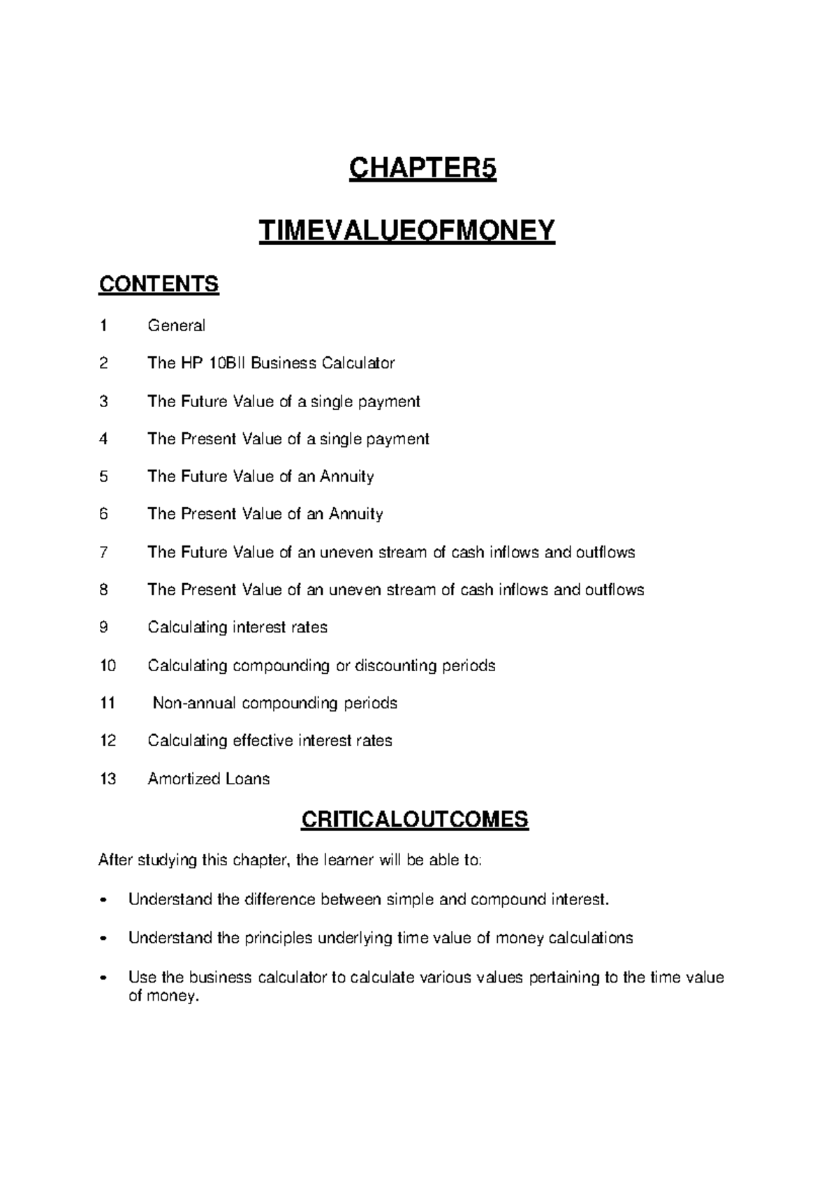 Chapter 5: Time Value of Money - Lecture Notes Review - Studocu
