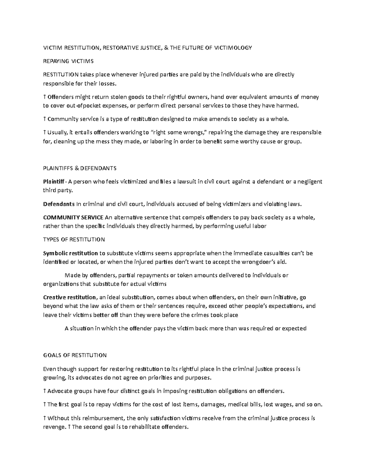 Module 6 Lecture: Victim Restitution & Restorative Justice Insights ...