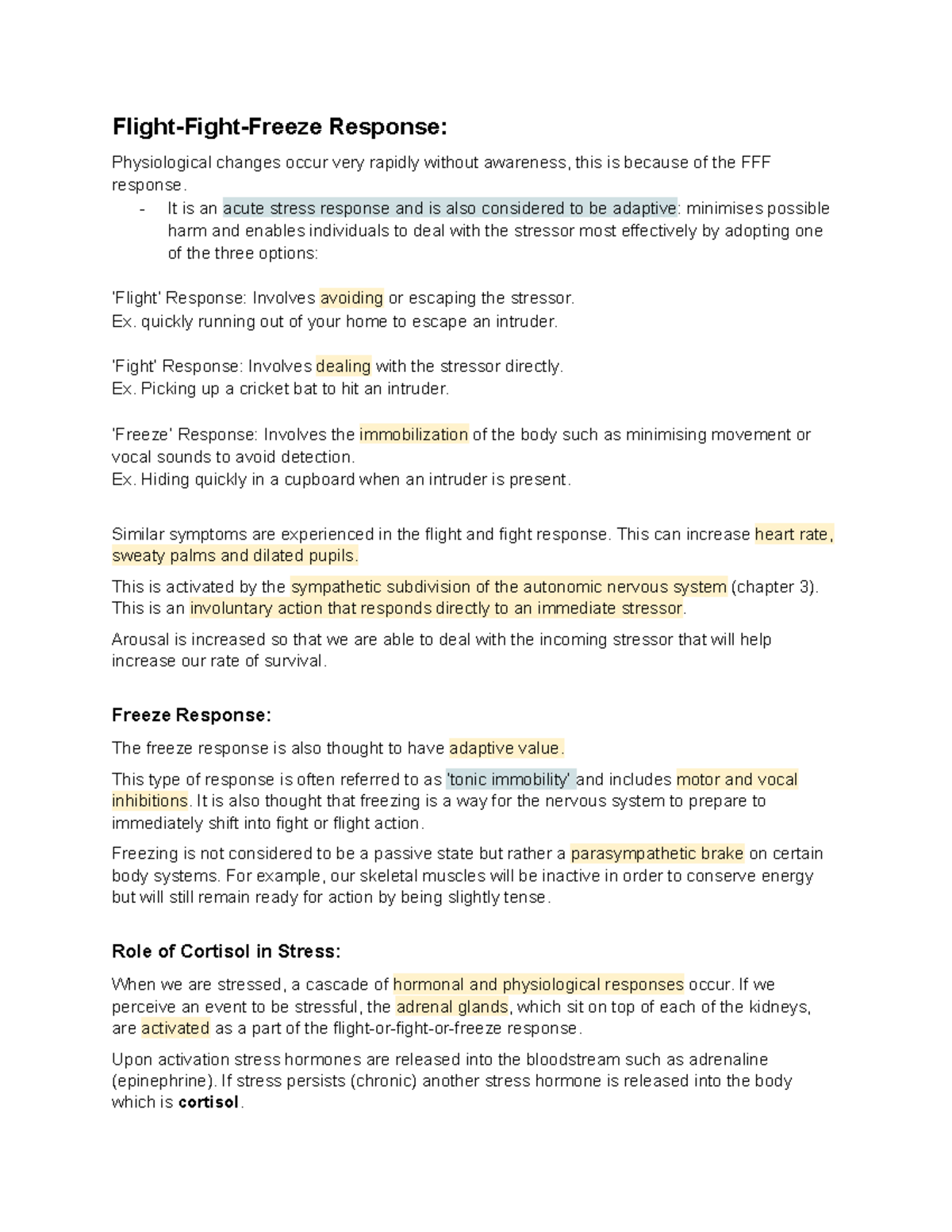 Flight-Freeze-Response - Flight-Fight-Freeze Response: Physiological ...