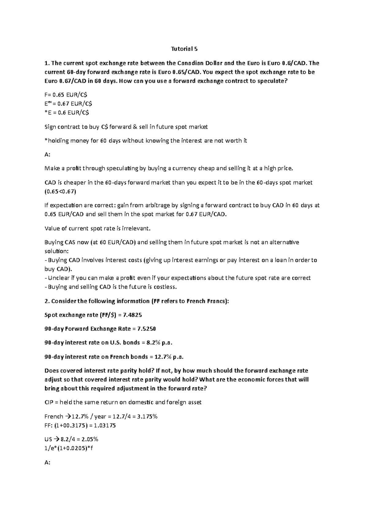 FDI 101 - Lecture Notes on Taxes in International Lending Analysis -  Studeersnel