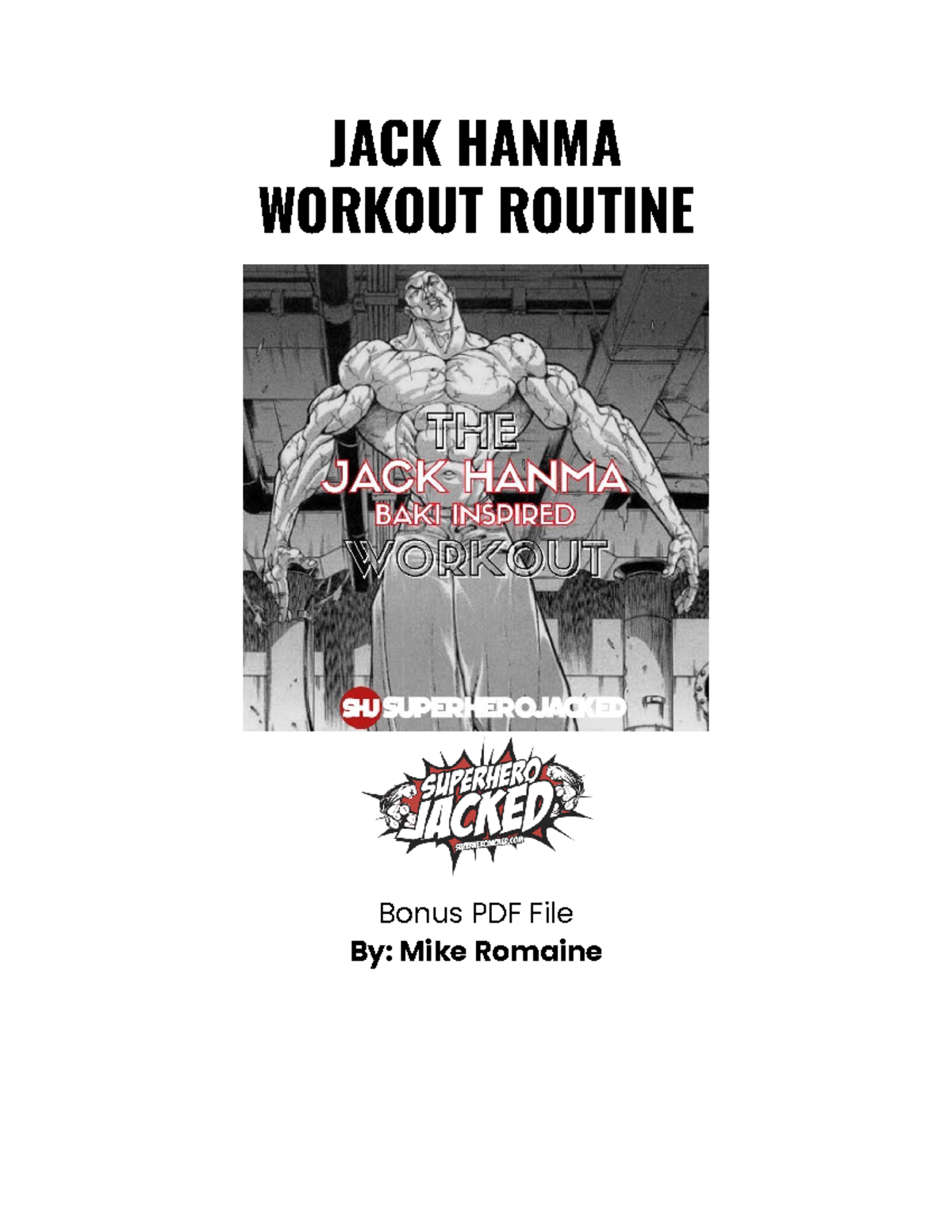 Jack Hanma, not from ou - JACK HANMA WORKOUT ROUTINE Bonus PDF File By ...