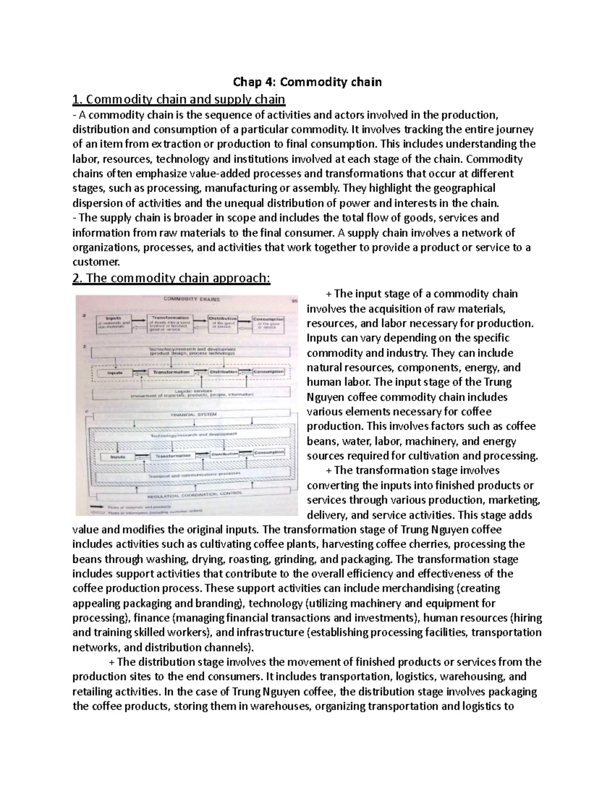 Final - Chap 4: Commodity chain 1. Commodity chain and supply chain - A ...