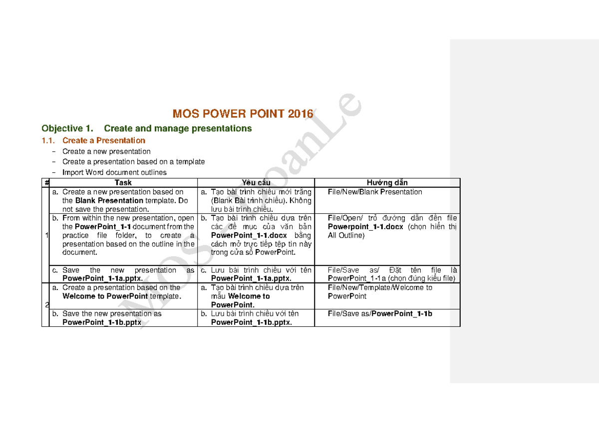 Baitap PP - PowerPoint 2016 Practical Tasks and Guidelines - Studocu