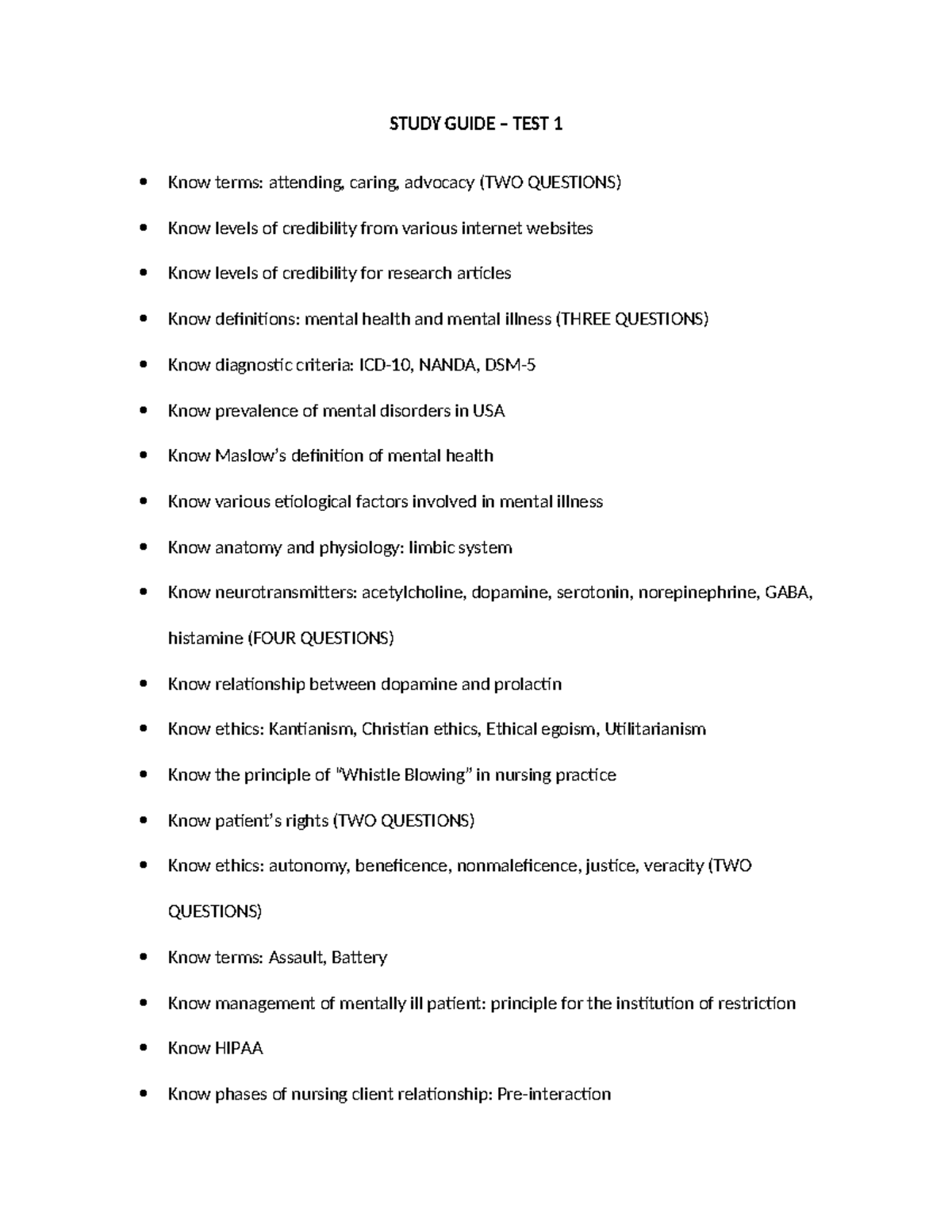 Study+ Guide+E28093+TEST+1+28229 STUDY GUIDE TEST 1 Know terms