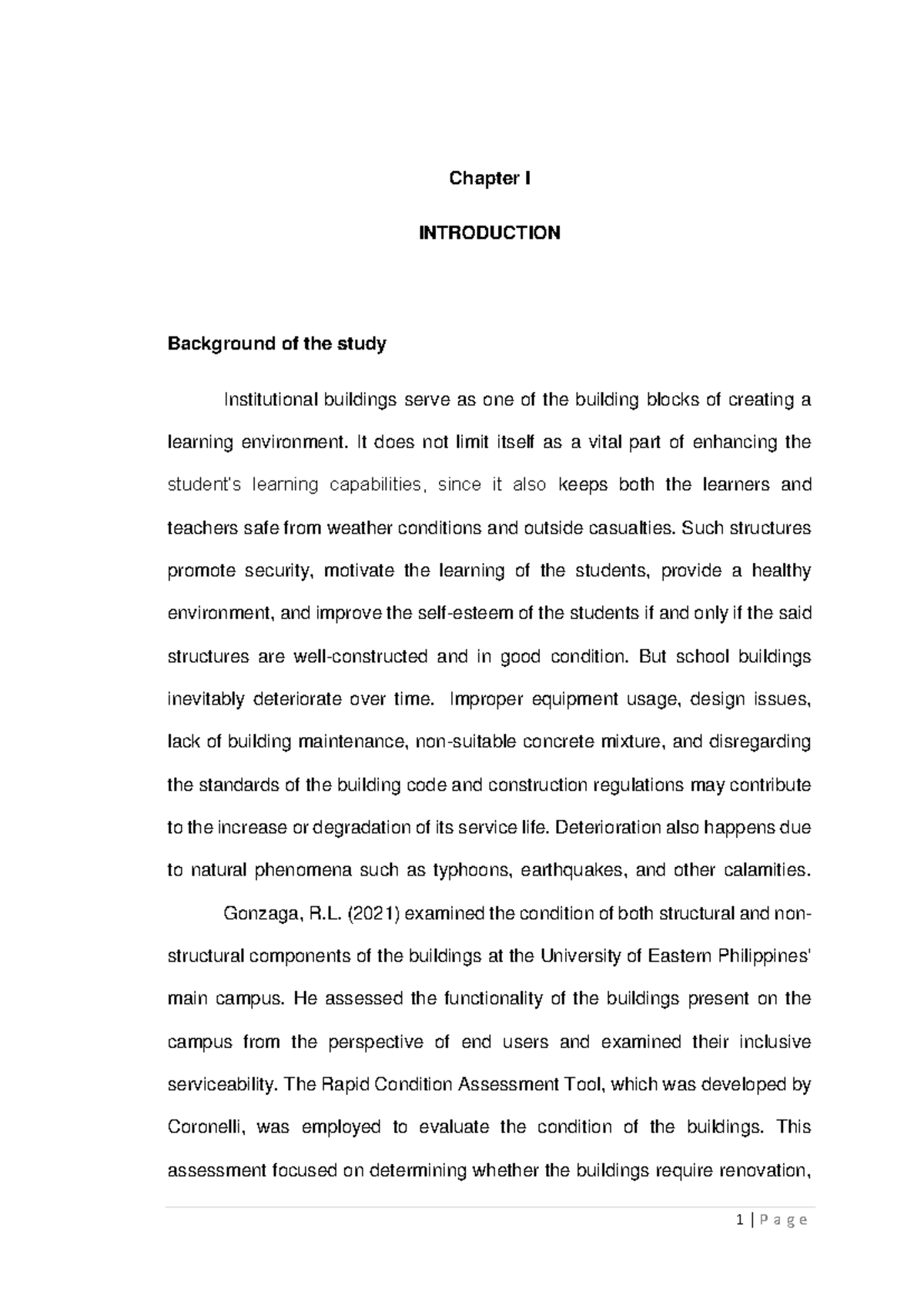 Thesis Manuscript: Site Development Plan & Building Condition ...