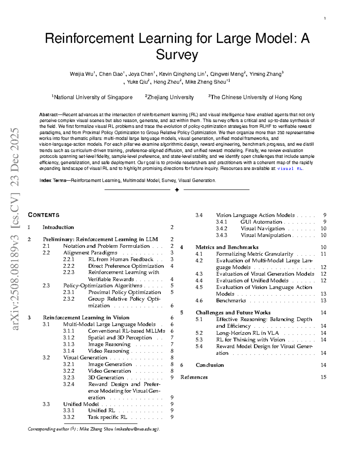 Reinforcement Learning for Large Models: A Comprehensive Survey (2025 ...