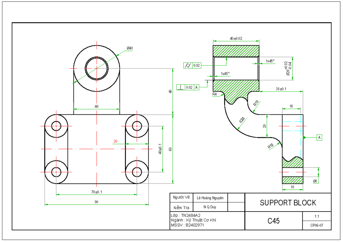 Support Block Designs in AutoCAD for TN2484A2 - Studocu