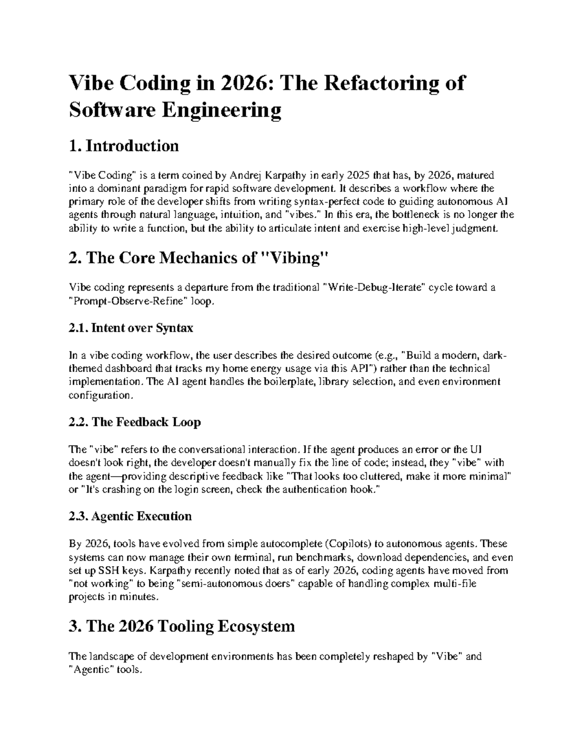 Vibe Coding in 2026: Transforming Software Engineering Practices - Studocu