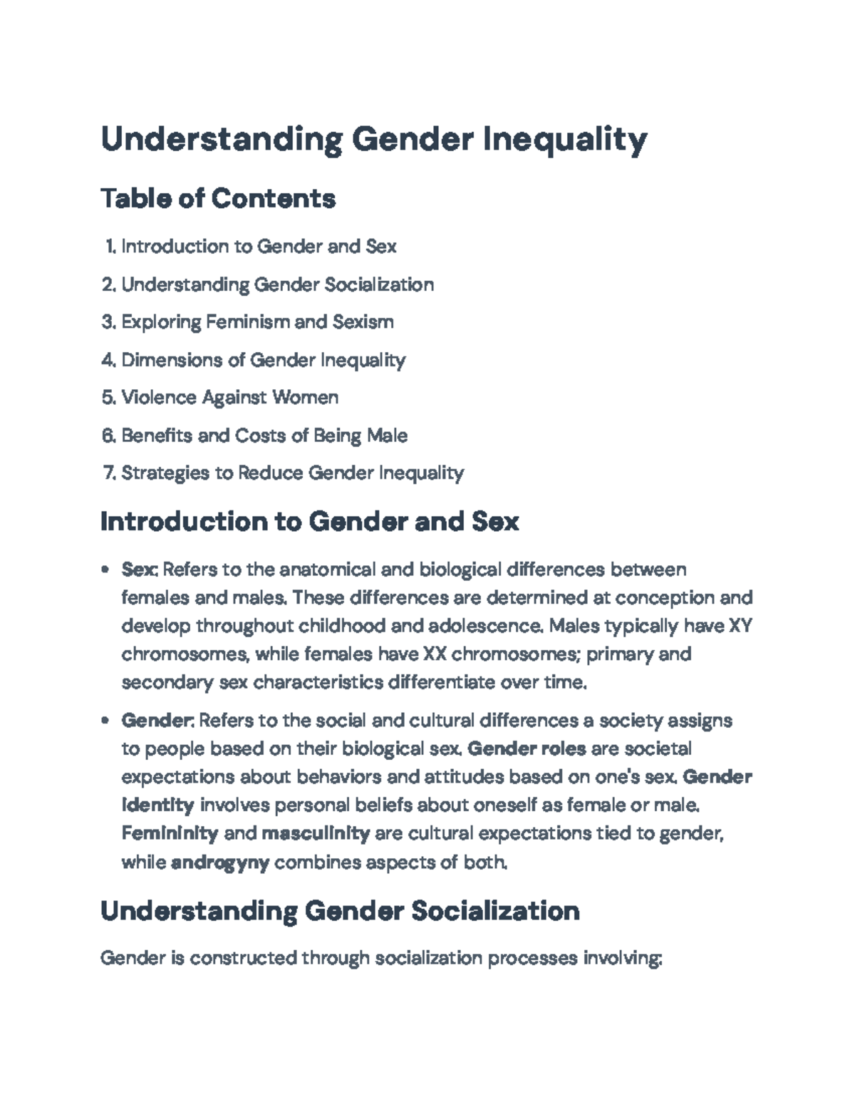 Understanding Gender Inequality: A Comprehensive Guide (Course Code ...