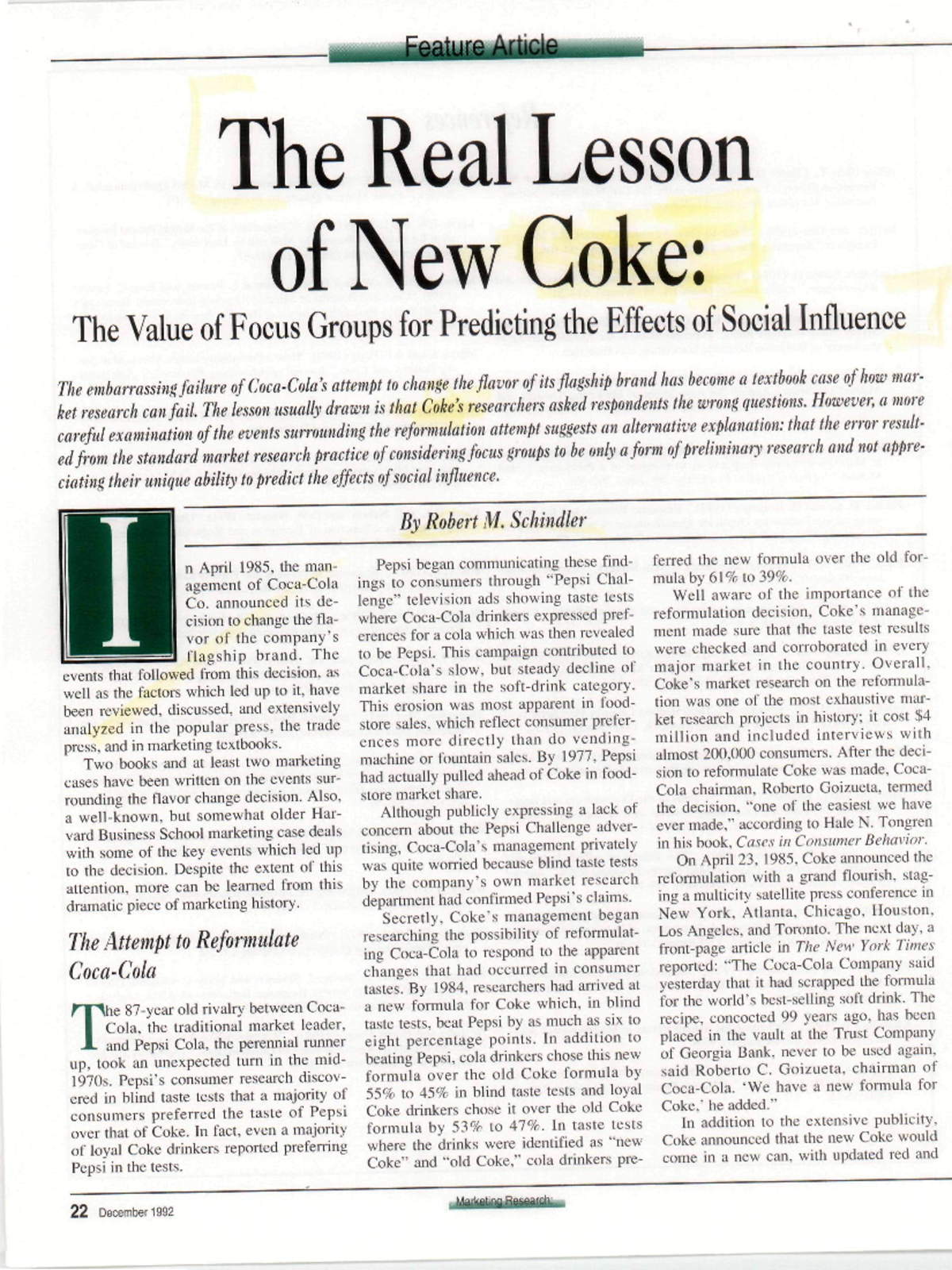 The Real Lesson of New Coke: Insights on Focus Groups and Social ...