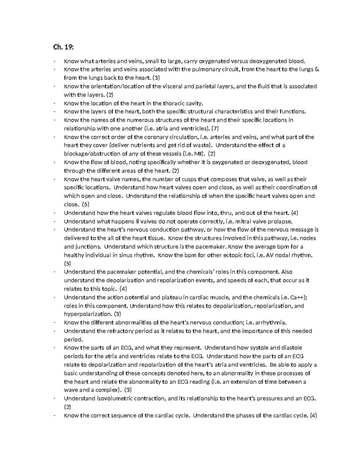 Overview of Cardiovascular & Respiratory Systems - BIO101 Final Exam ...