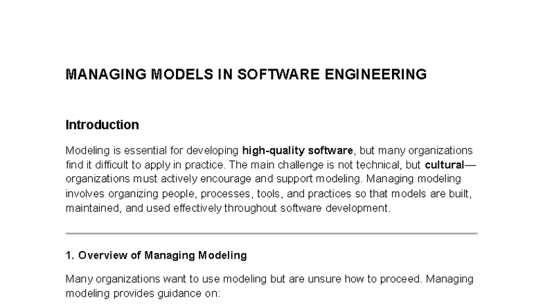 Managing Models in Software Engineering: Best Practices and Pitfalls ...
