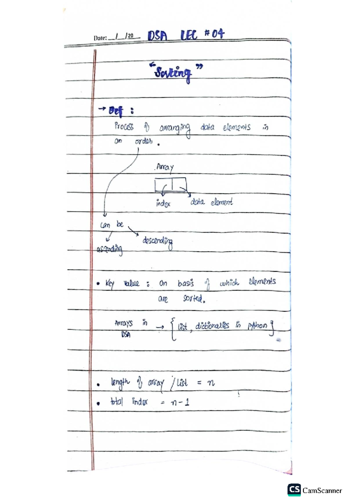 DSA LEC#4: Data Structures and Algorithms Lecture Notes - Studocu