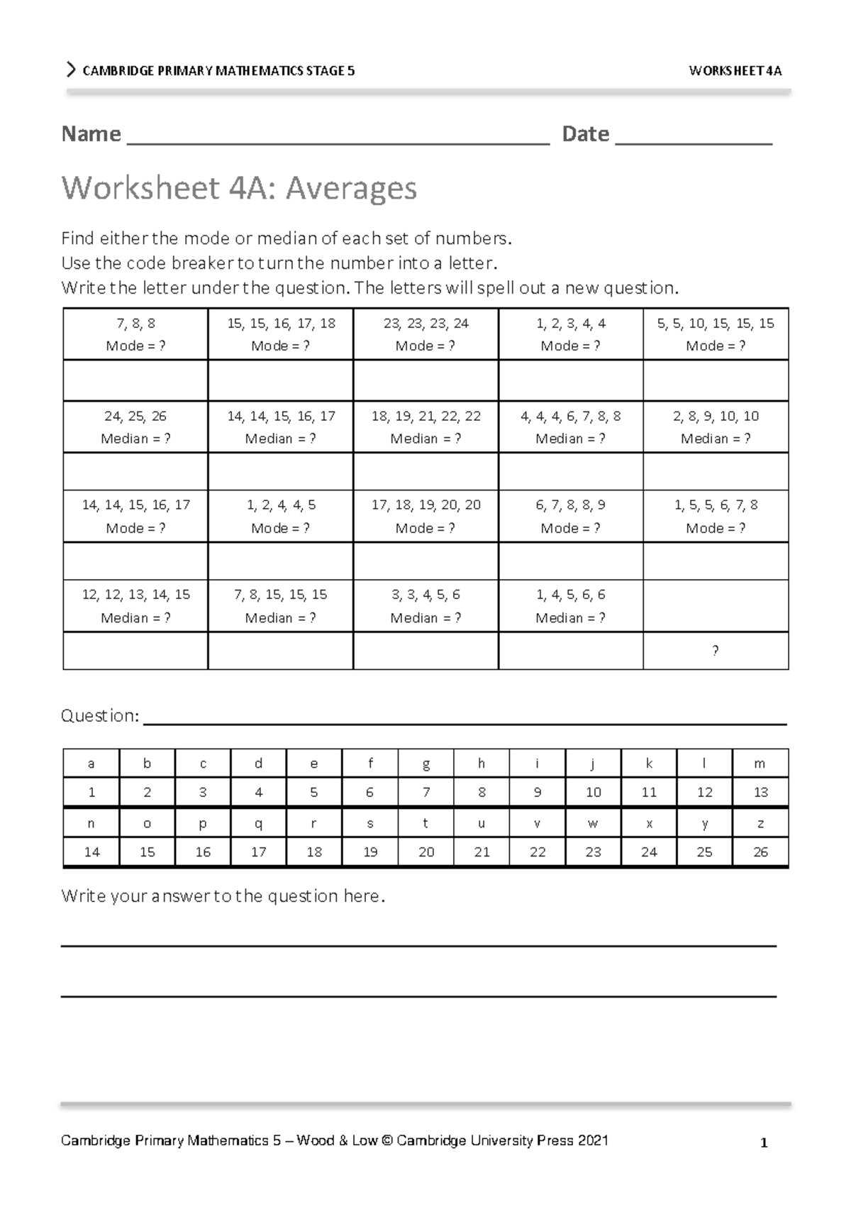 Weekly Pack 10 - Y5 - Cambridge Primary Mathematics Worksheets - Studocu