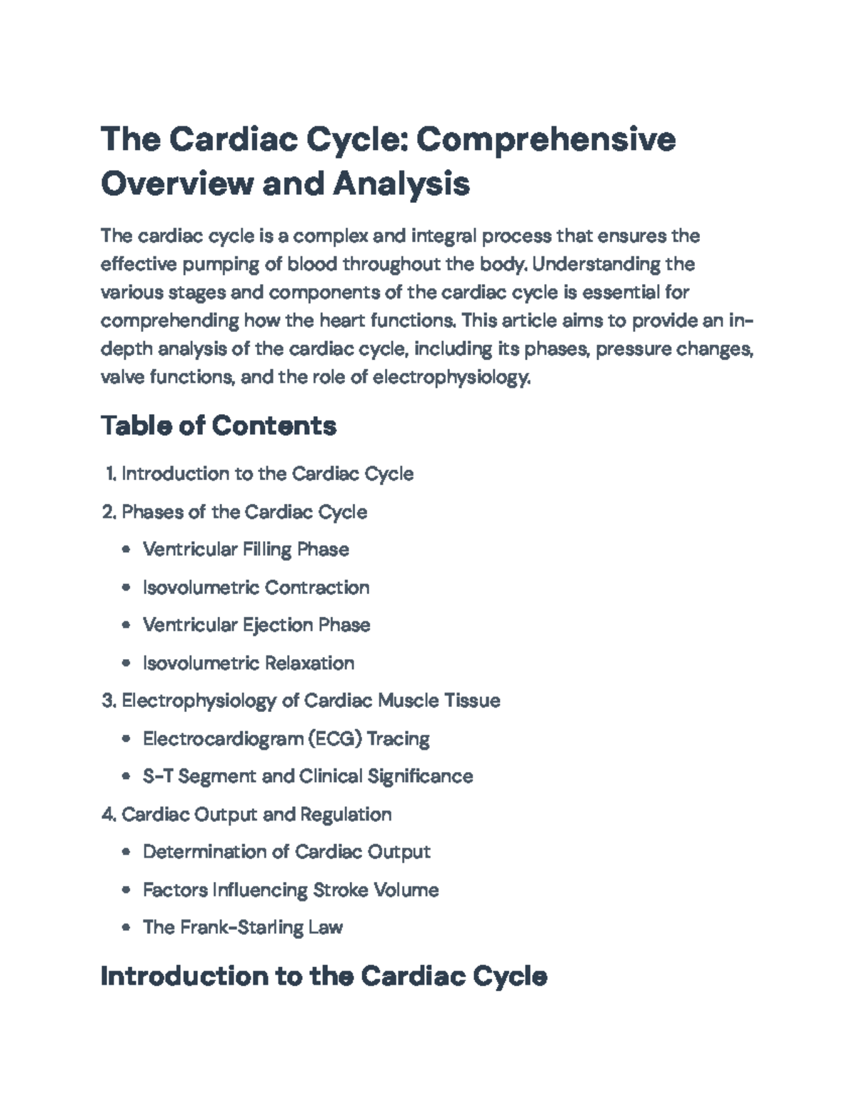 Comprehensive Overview of the Cardiac Cycle: Phases & Functions - The ...