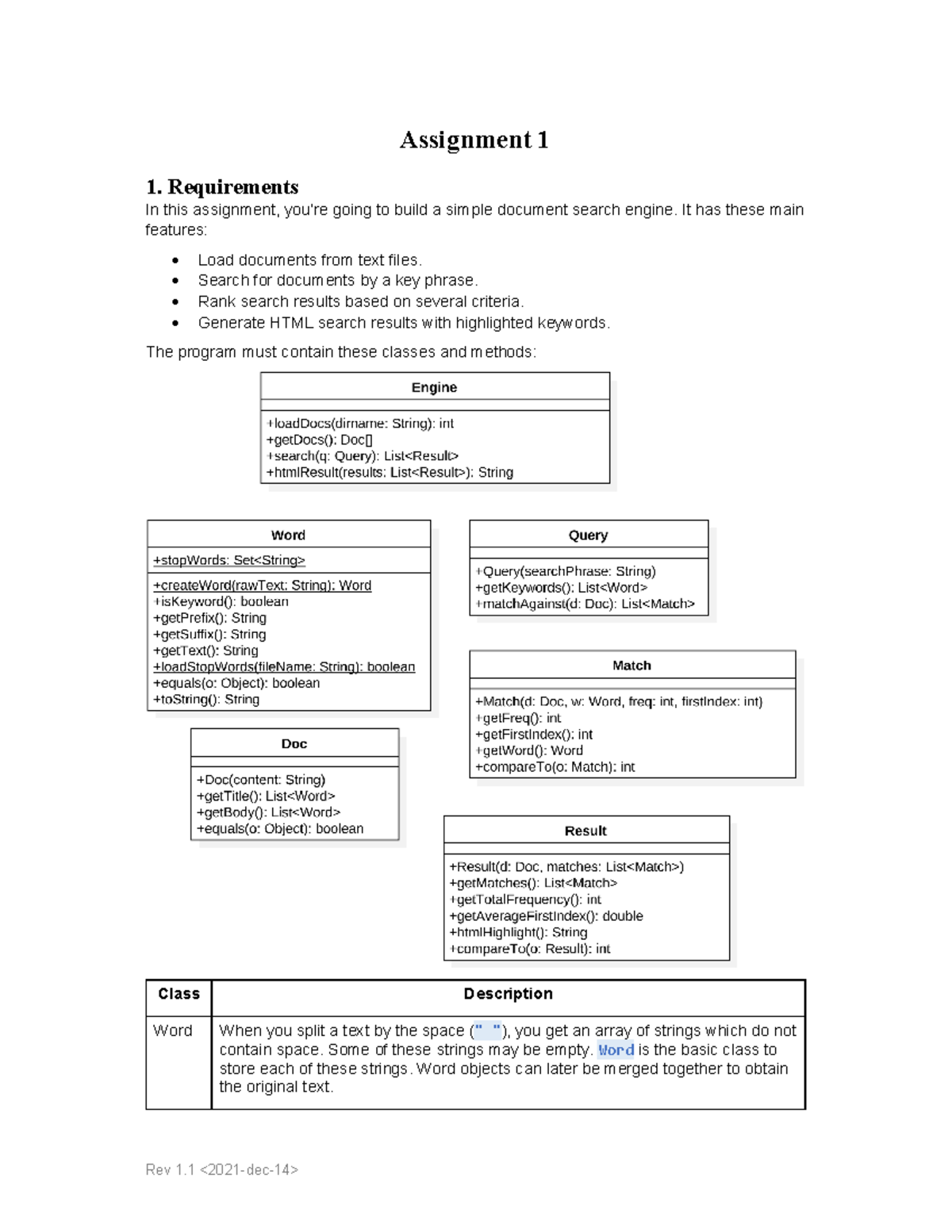 A1 v1 - solution - Assignment 1 1. Requirements In this assignment, you ...