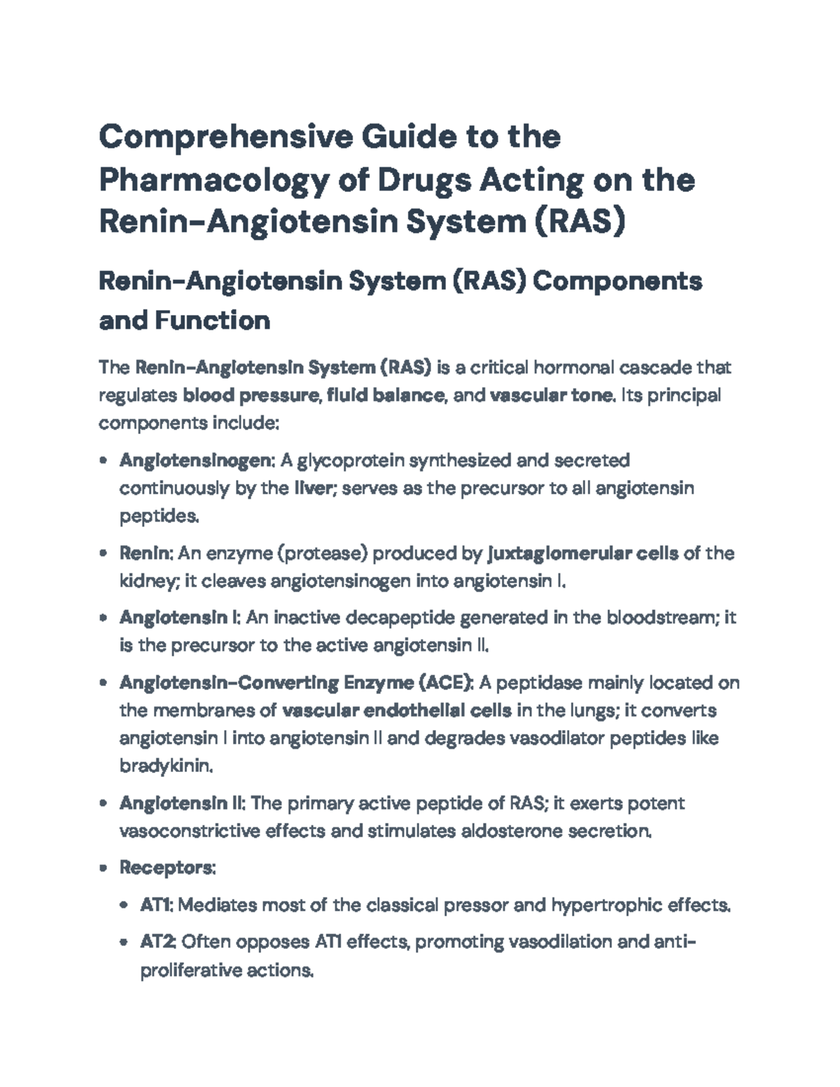 Comprehensive Overview of RAS Pharmacology: Key Components & Functions ...