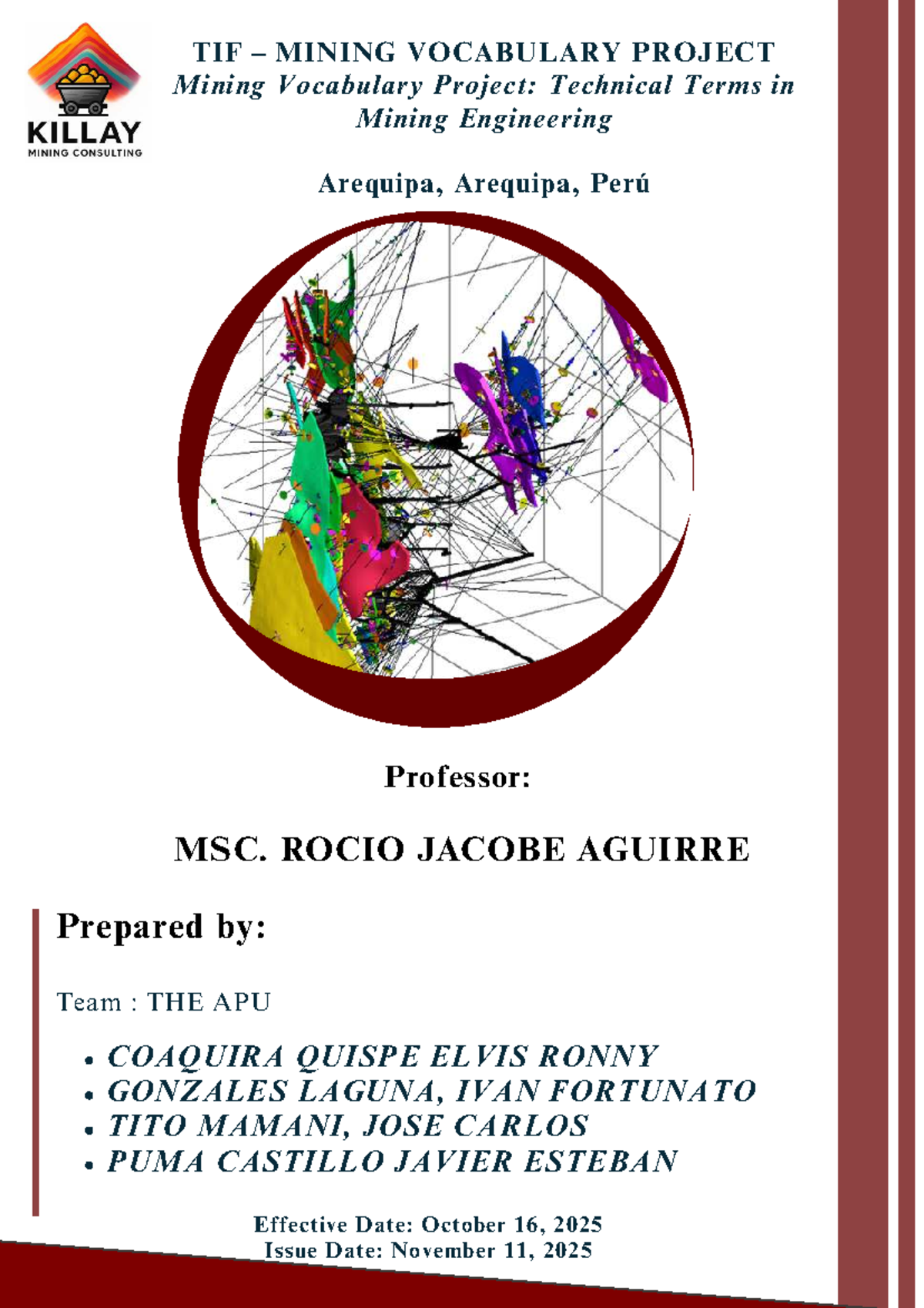 TIF MINING VOCABULARY PROJECT: Key Terms in Mining Engineering - Studocu