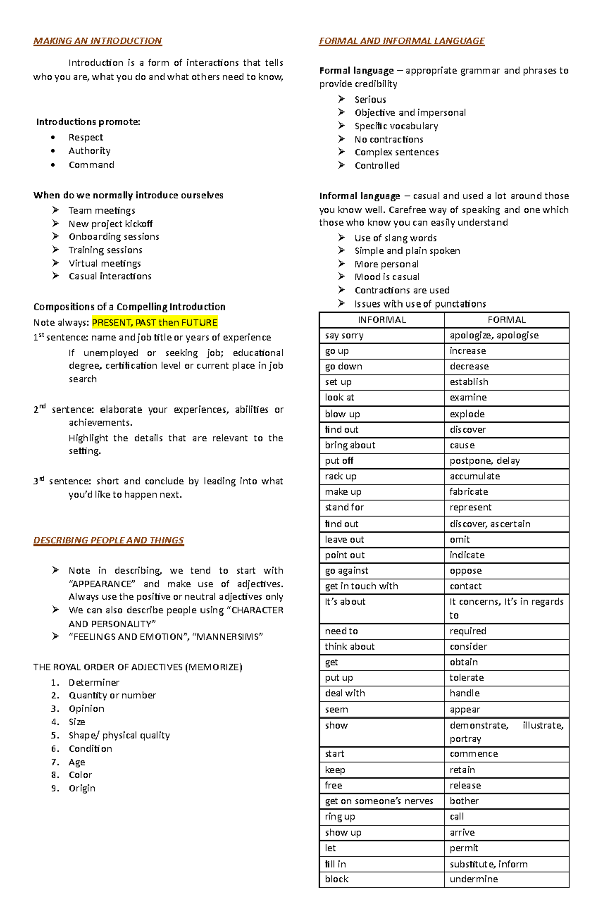 EPIC Notes: Essential Skills for Professional Introductions ...