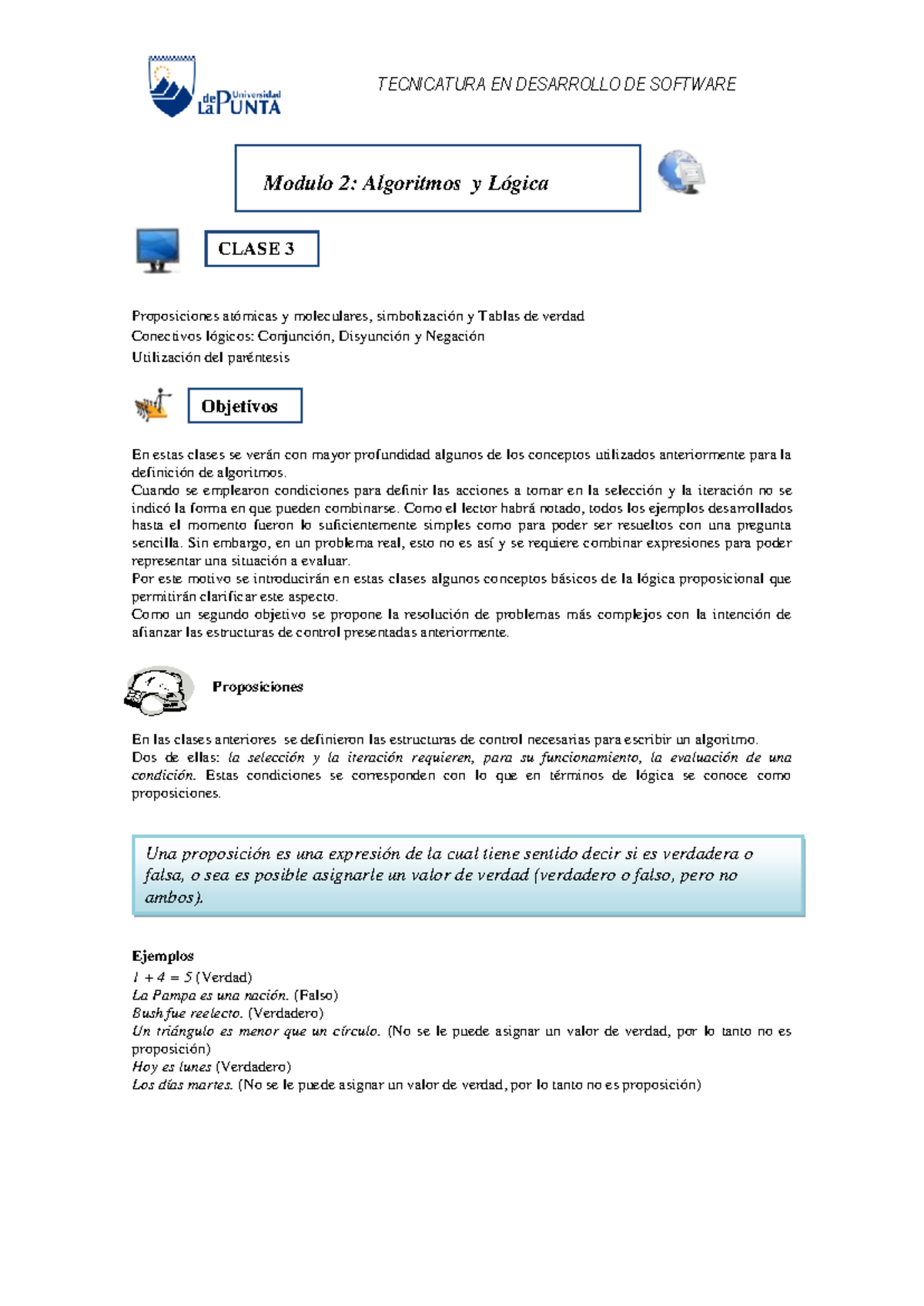 TEC. DESARROLLO DE SOFTWARE - Módulo 2: Algoritmos y Lógica - Clase 3 ...