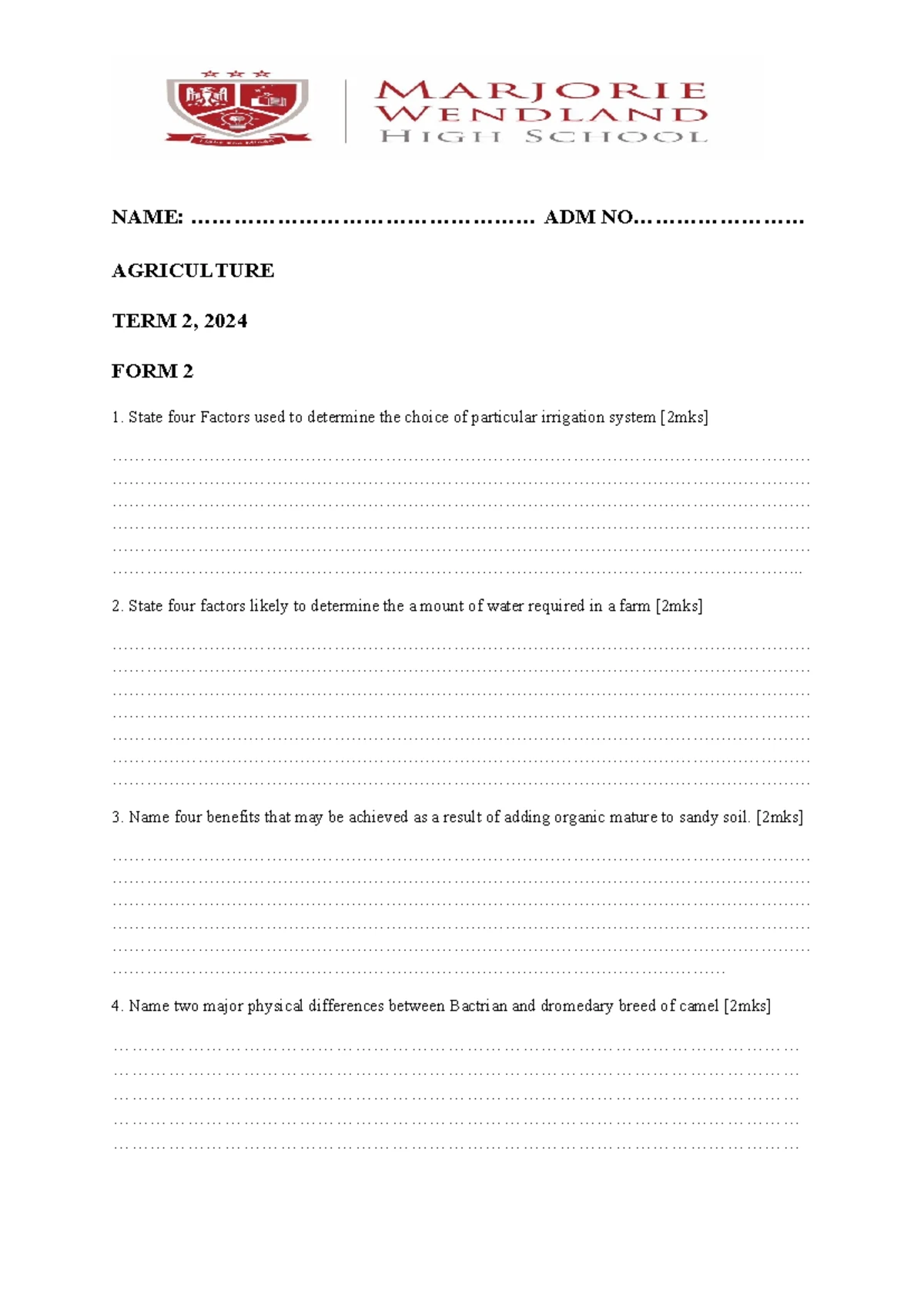 CRE - Term 2 Revision Guide for Christian Religious Education - Studocu