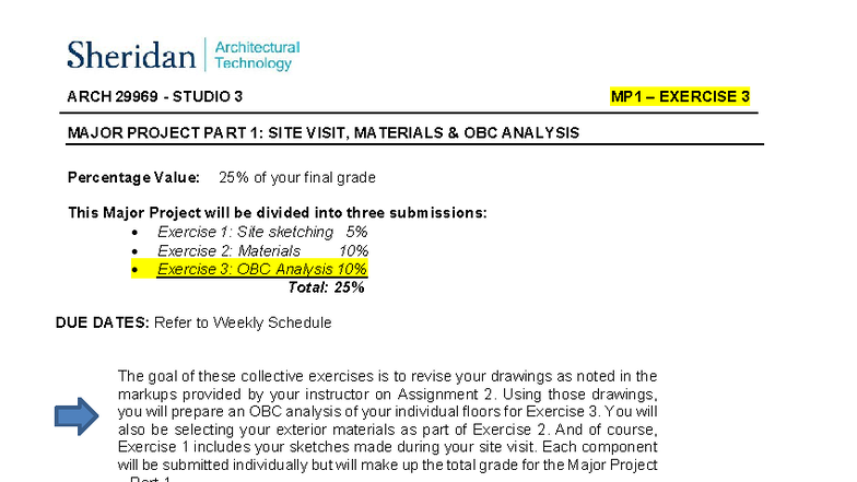 ARCH 29969 MP1 Exercise 3: OBC Analysis for Major Project Phase 1 - Studocu