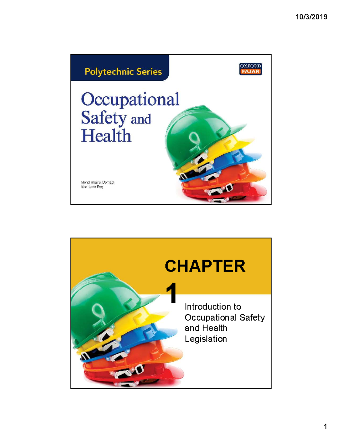 CHAPTER 1 Introduction to Occupational Safety and Health (OSH) - Studocu