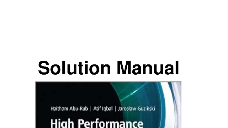 Solution Manual for High Performance Control of AC Drives (EE 123 ...
