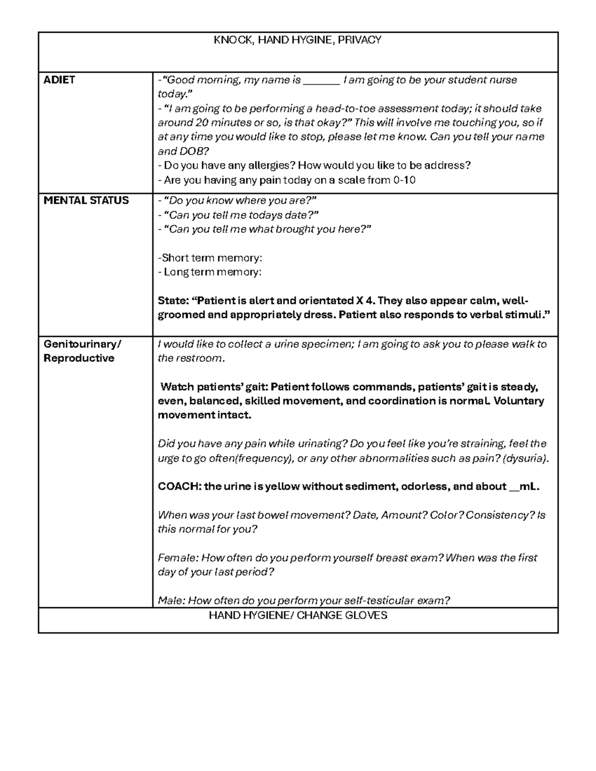 CPE Health Assessment: Comprehensive Patient Evaluation Guide - Studocu