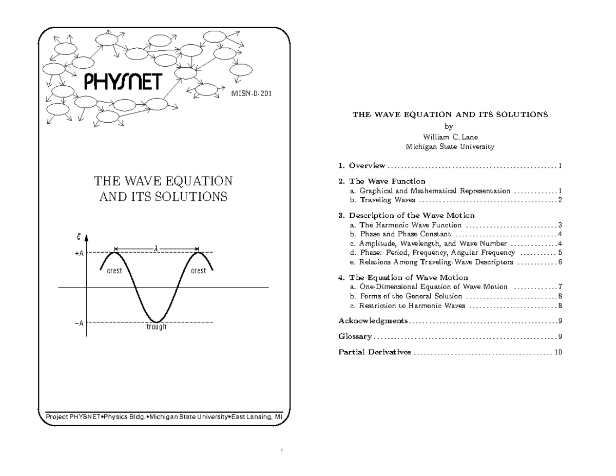 M201 - free - ∑ ∑ Project PHYSNET Physics Bldg. Michigan State ...