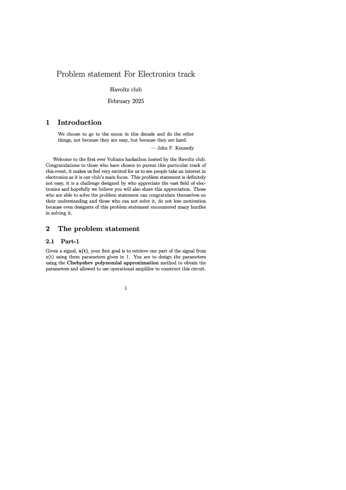 Main pdf - Very useful - Problem statement For Electronics track ...