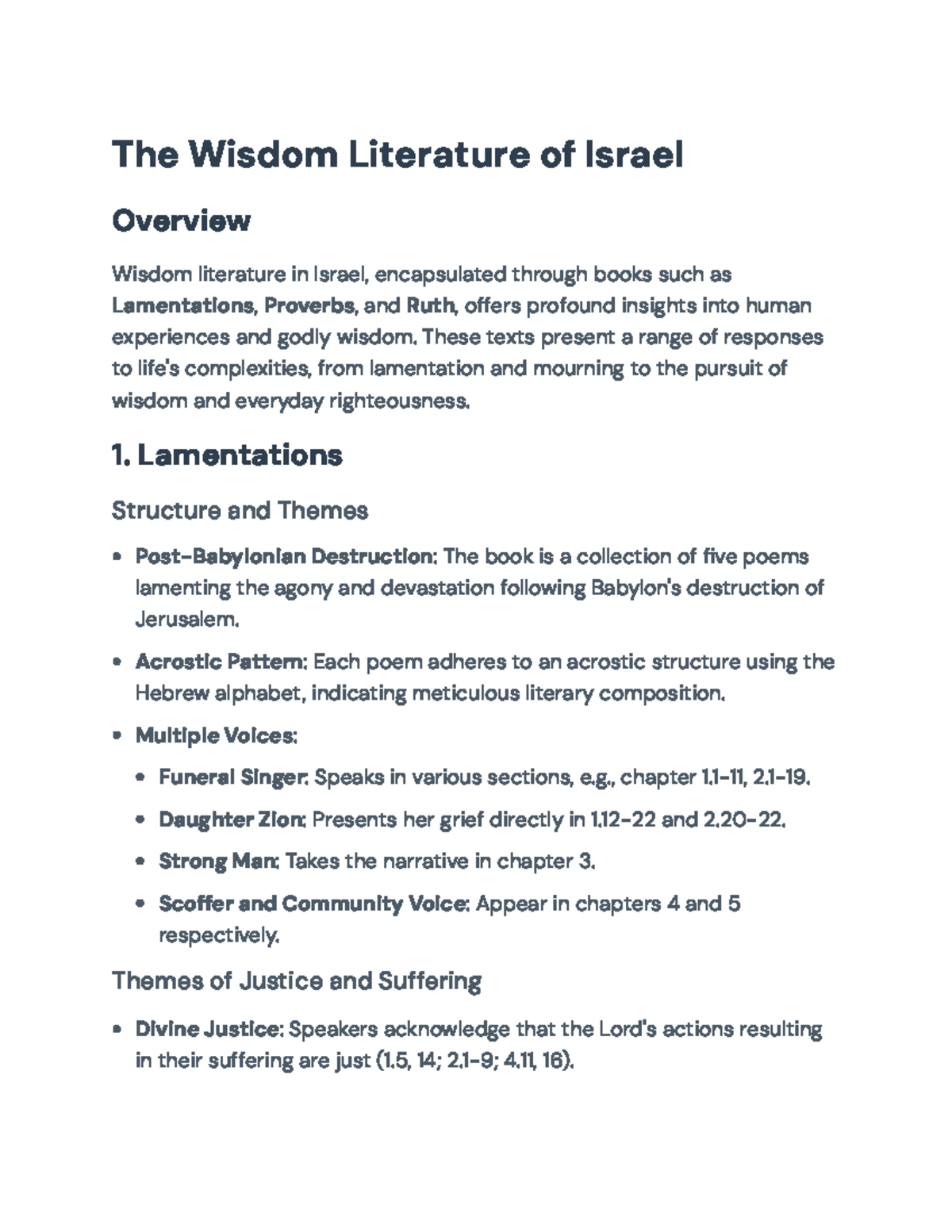 Wisdom Literature Overview: Insights from Lamentations, Proverbs & Ruth ...