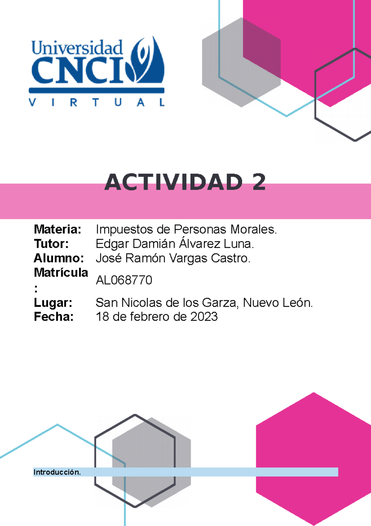 Actividad 2: Estudio de la Ley de Impuestos de Personas Morales - Studocu