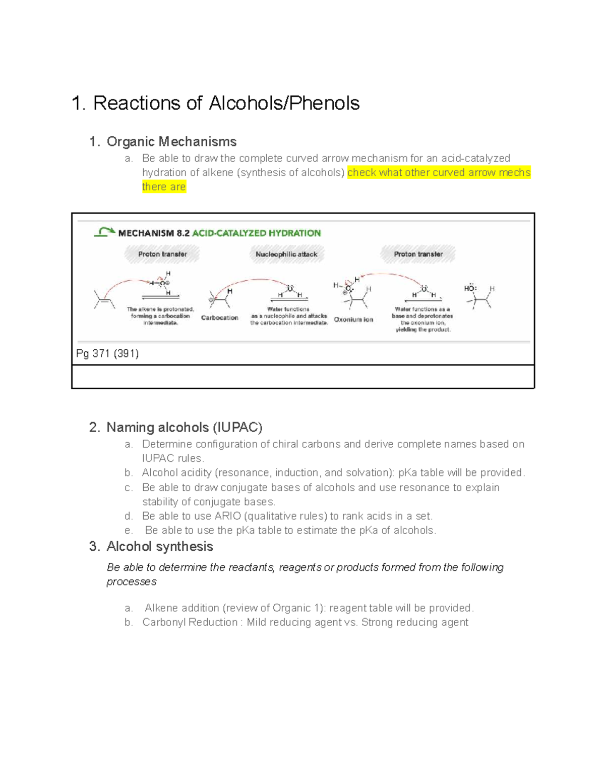 Organic II Final Exam Study Guide: Mechanisms, Reactions & Structures ...