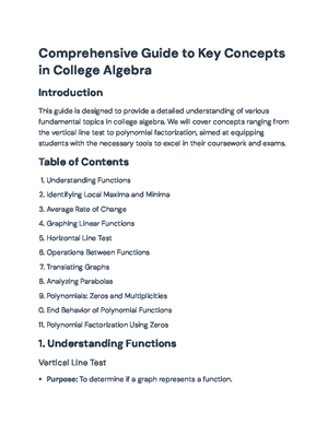 Comprehensive Overview of Linear Equations in College Algebra ...